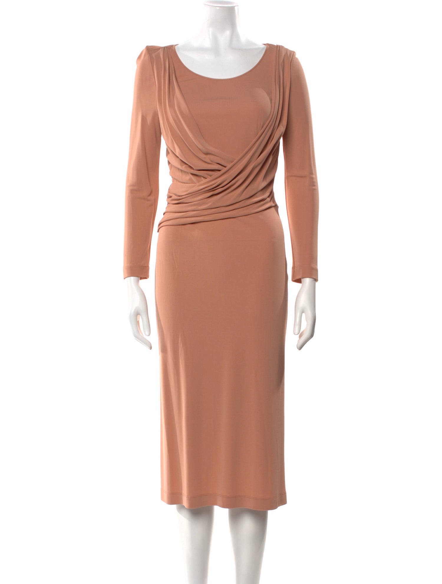 Alberta Ferretti Bateau Neckline Midi Length Dress