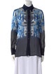 Alberta Ferretti Silk Printed Button-Up Top