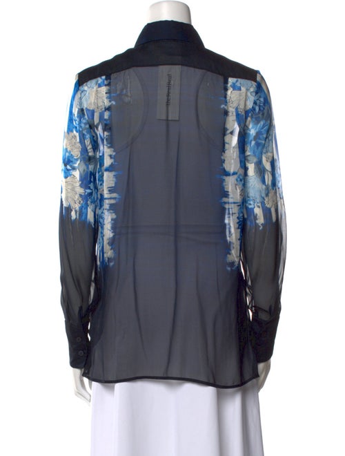 Alberta Ferretti Silk Printed Button-Up Top