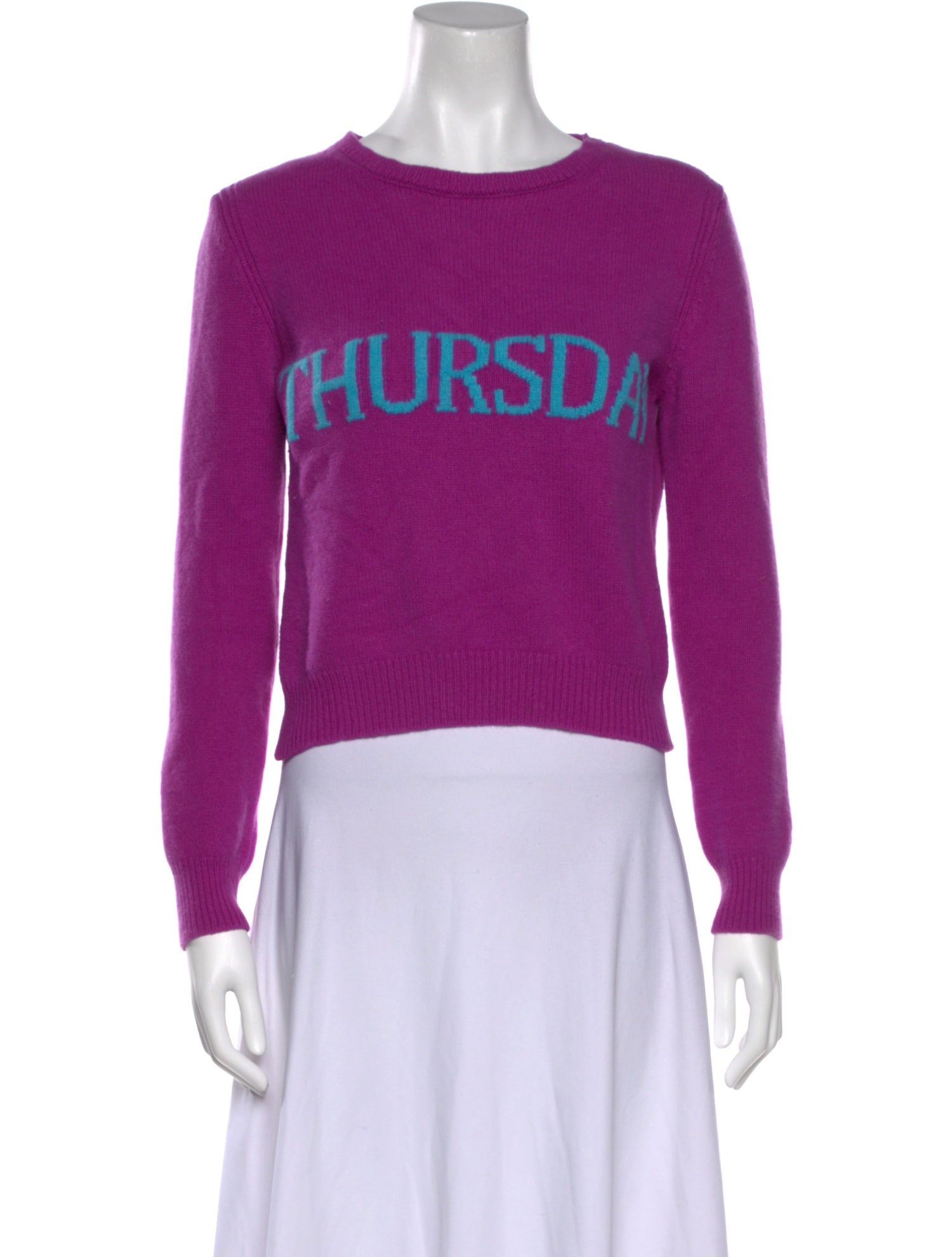 Alberta Ferretti Virgin Wool Graphic Print Sweater