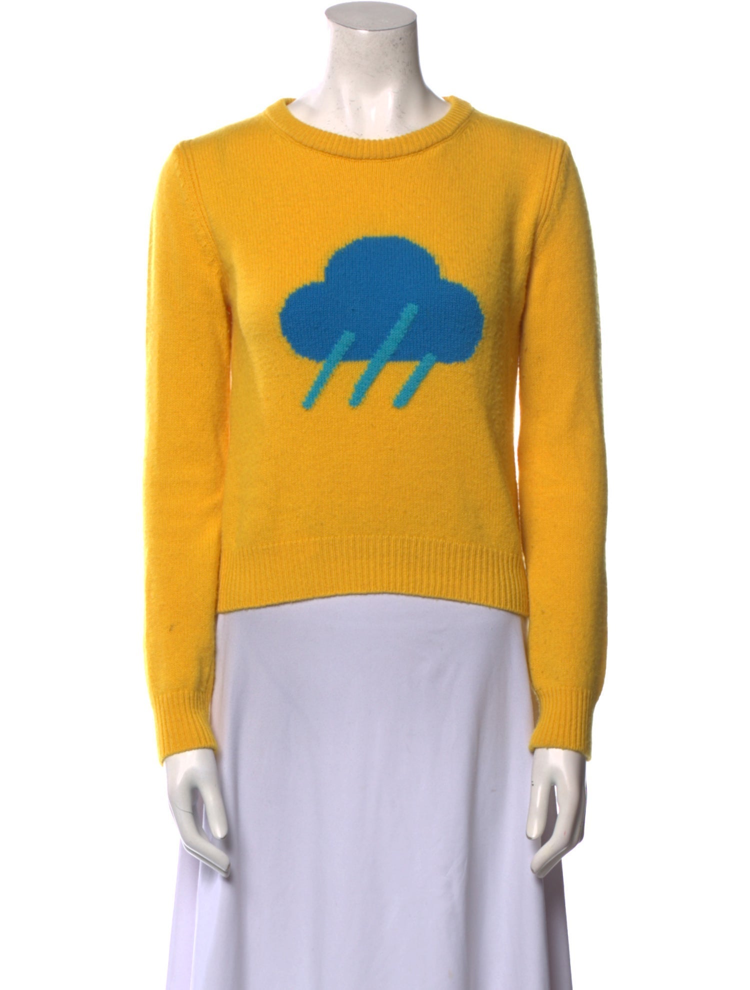 Alberta Ferretti Virgin Wool Graphic Print Sweater