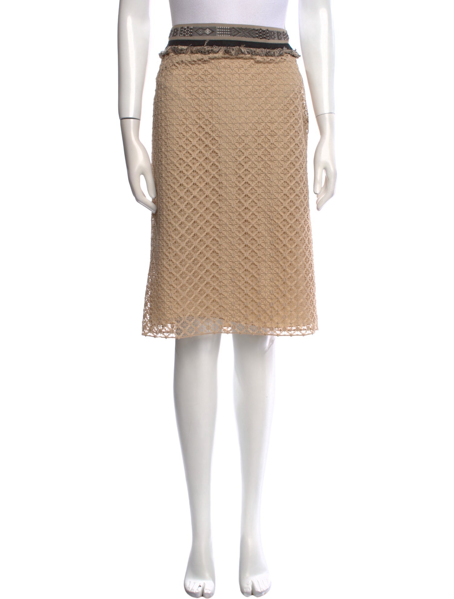 Alberta Ferretti Embroidered Accent Knee-Length Skirt