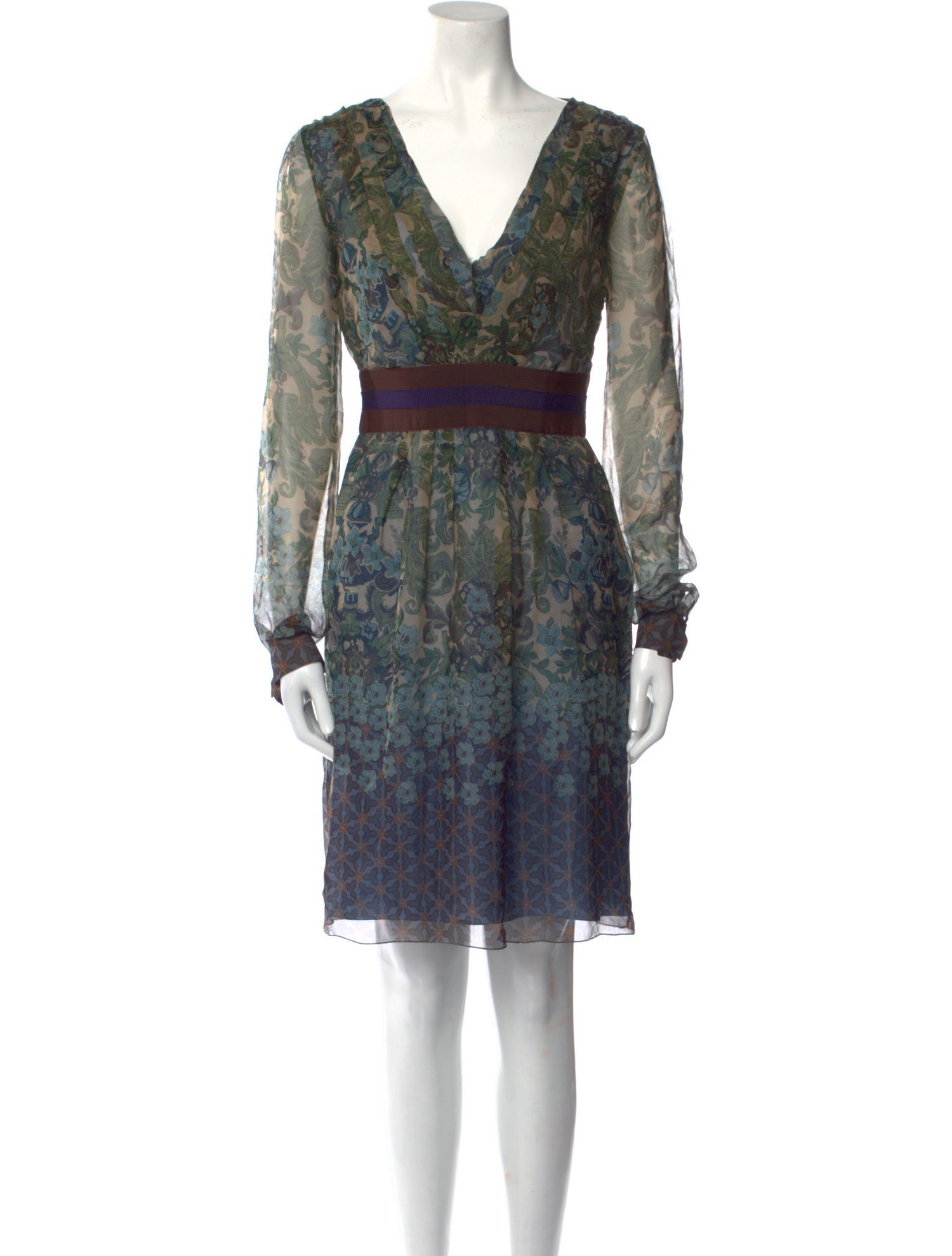 Alberta Ferretti Silk Knee-Length Dress