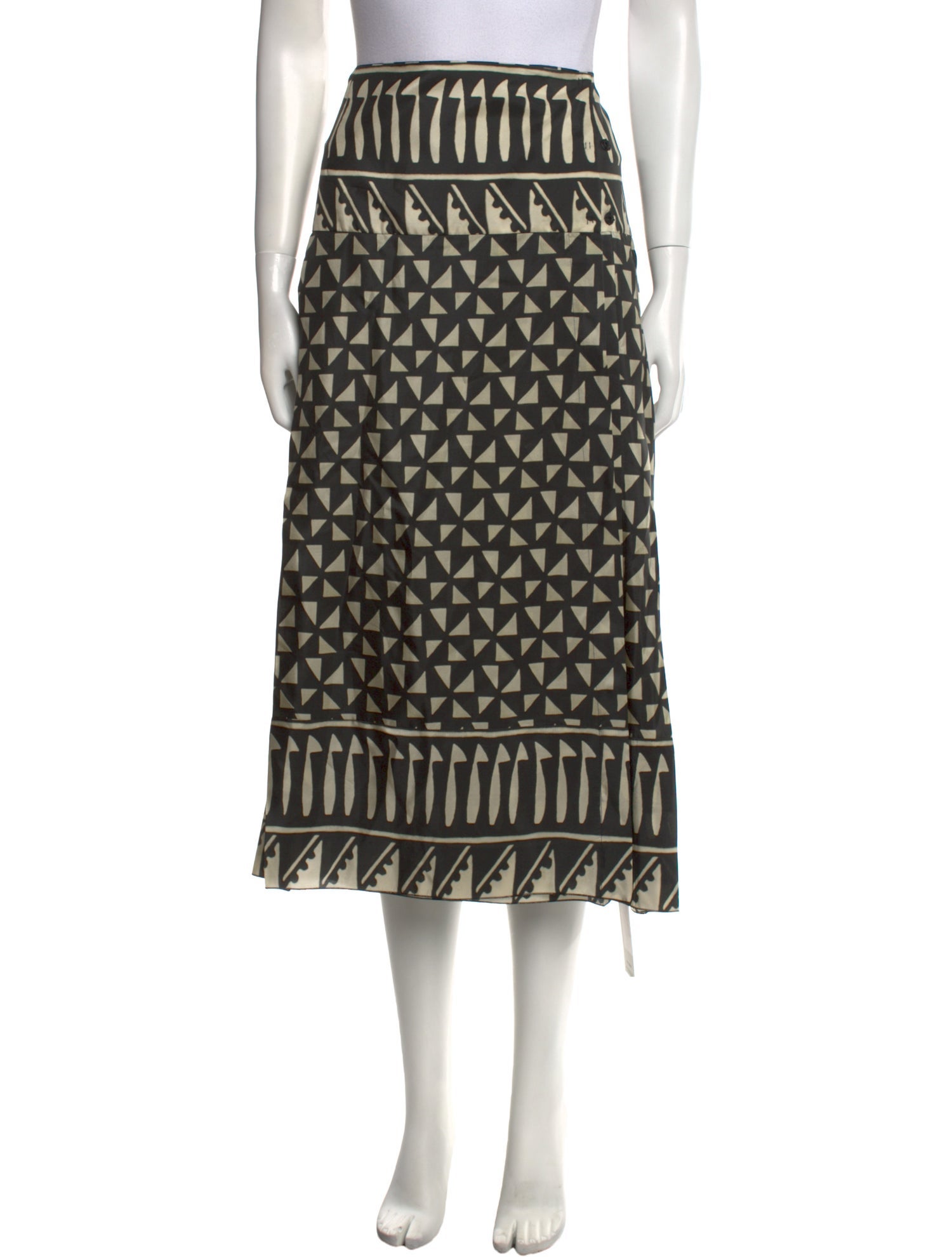 Alberta Ferretti Silk Midi Length Skirt