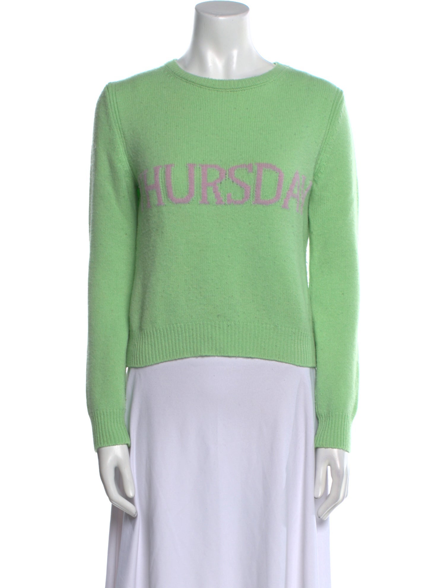 Alberta Ferretti Virgin Wool Graphic Print Sweater