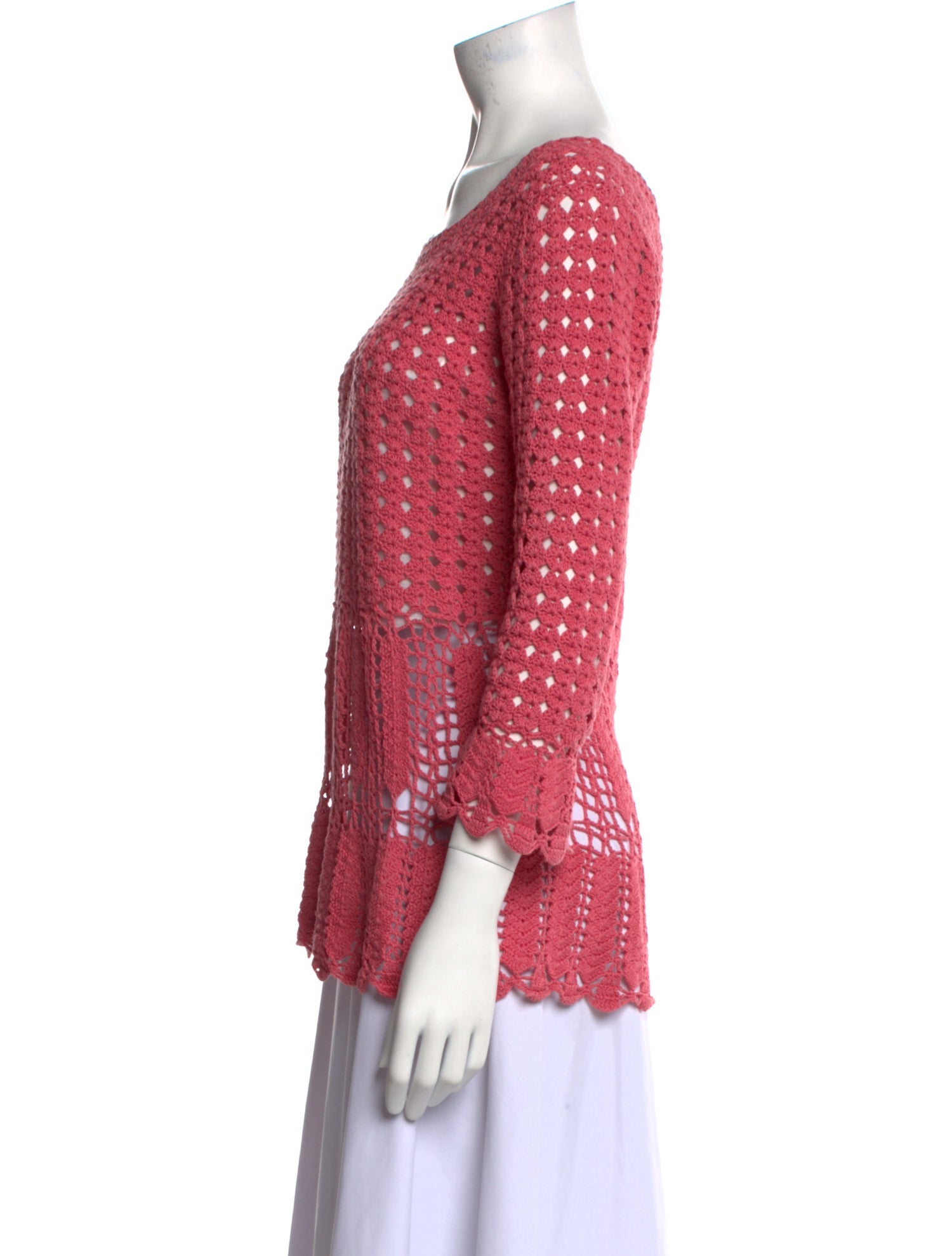 Alberta Ferretti Bateau Neckline Three-Quarter Sleeve Top