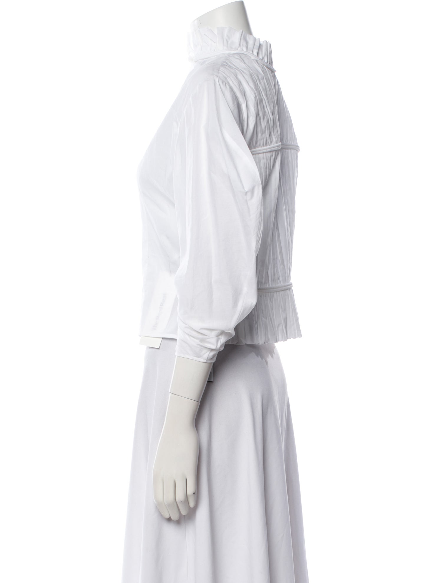 Alberta Ferretti Mock Neck Three-Quarter Sleeve Crop Top w/ Tags