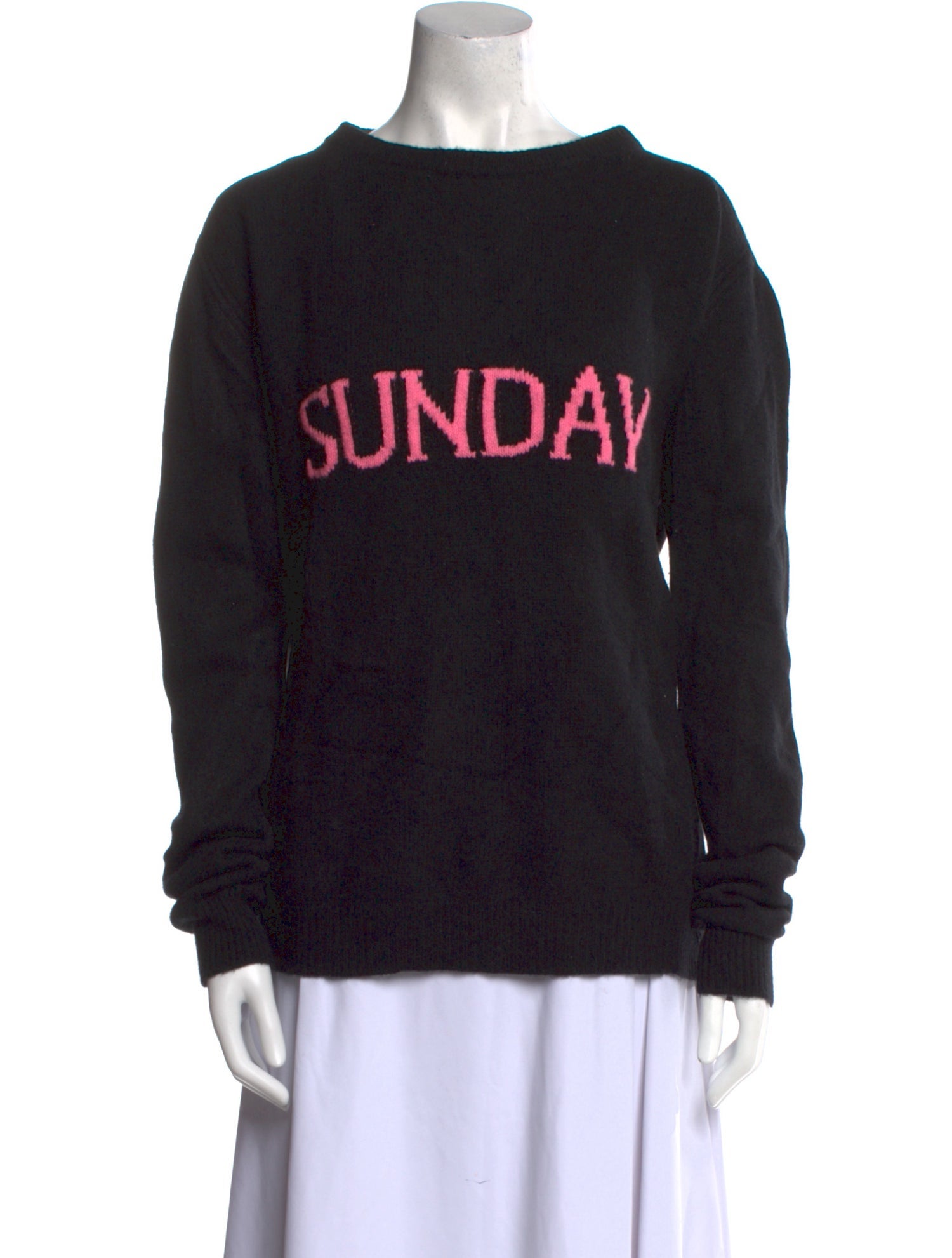 Alberta Ferretti Virgin Wool Graphic Print Sweater