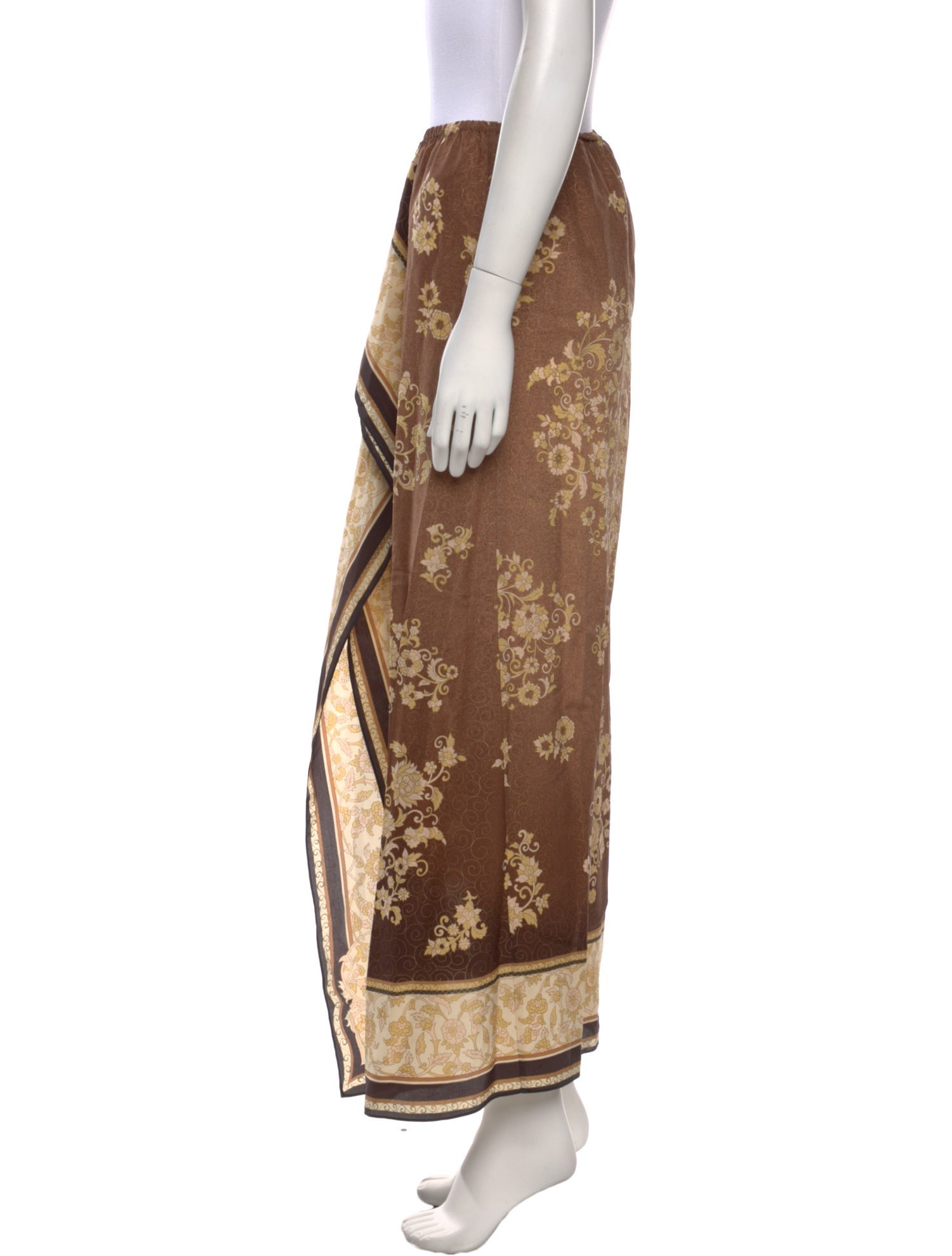 Alberta Ferretti Silk Midi Length Skirt