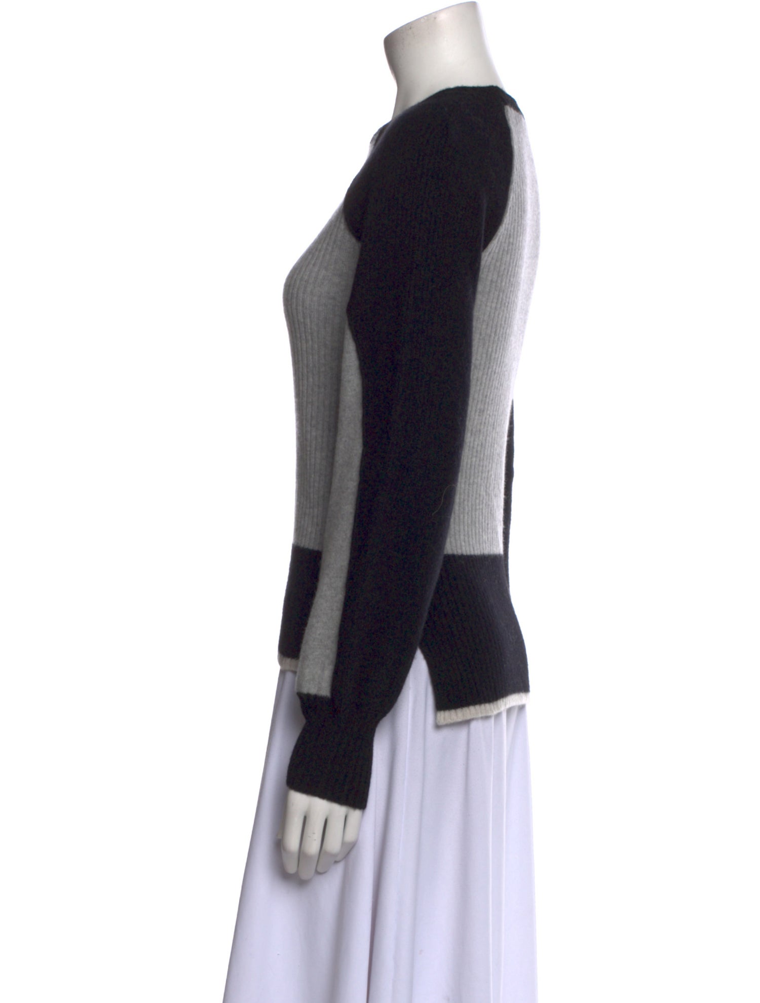 Alberta Ferretti Virgin Wool Colorblock Pattern Sweater