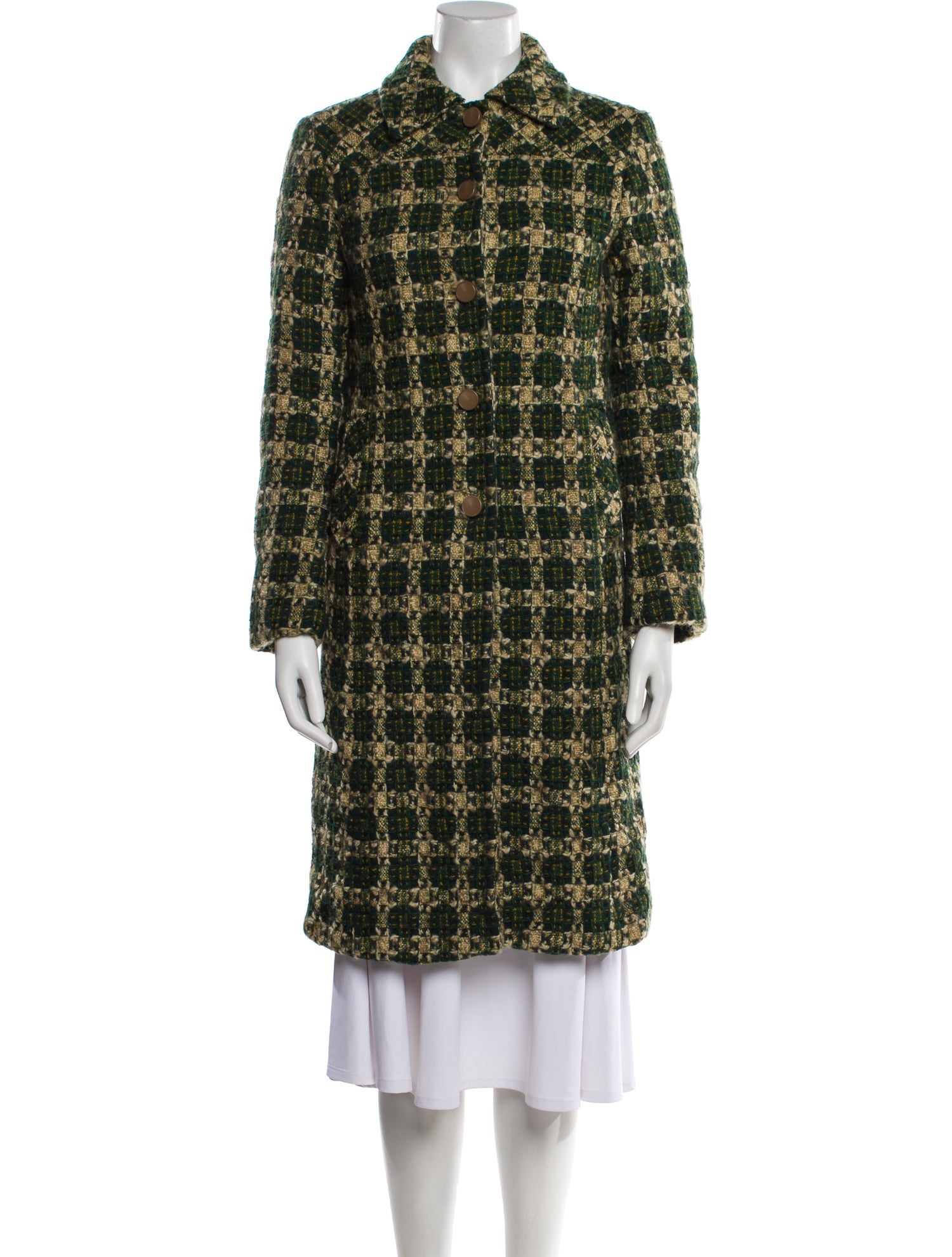 Alberta Ferretti Houndstooth Print Peacoat