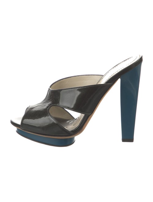 Alberta Ferretti Patent Leather Slides