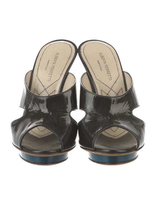 Alberta Ferretti Patent Leather Slides