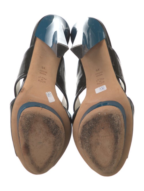 Alberta Ferretti Patent Leather Slides