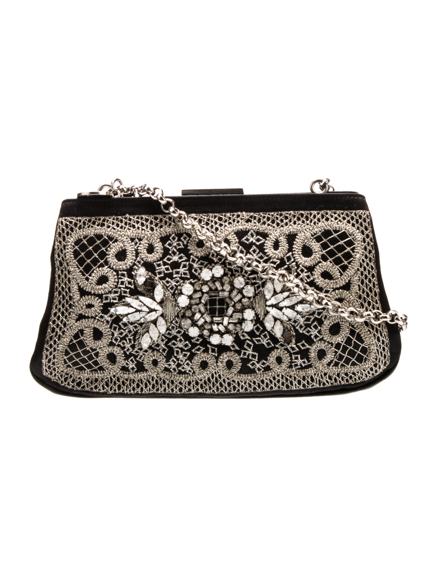 Alberta Ferretti Satin Minaudi re Black Mini Bags Handbags ALB45820 The RealReal