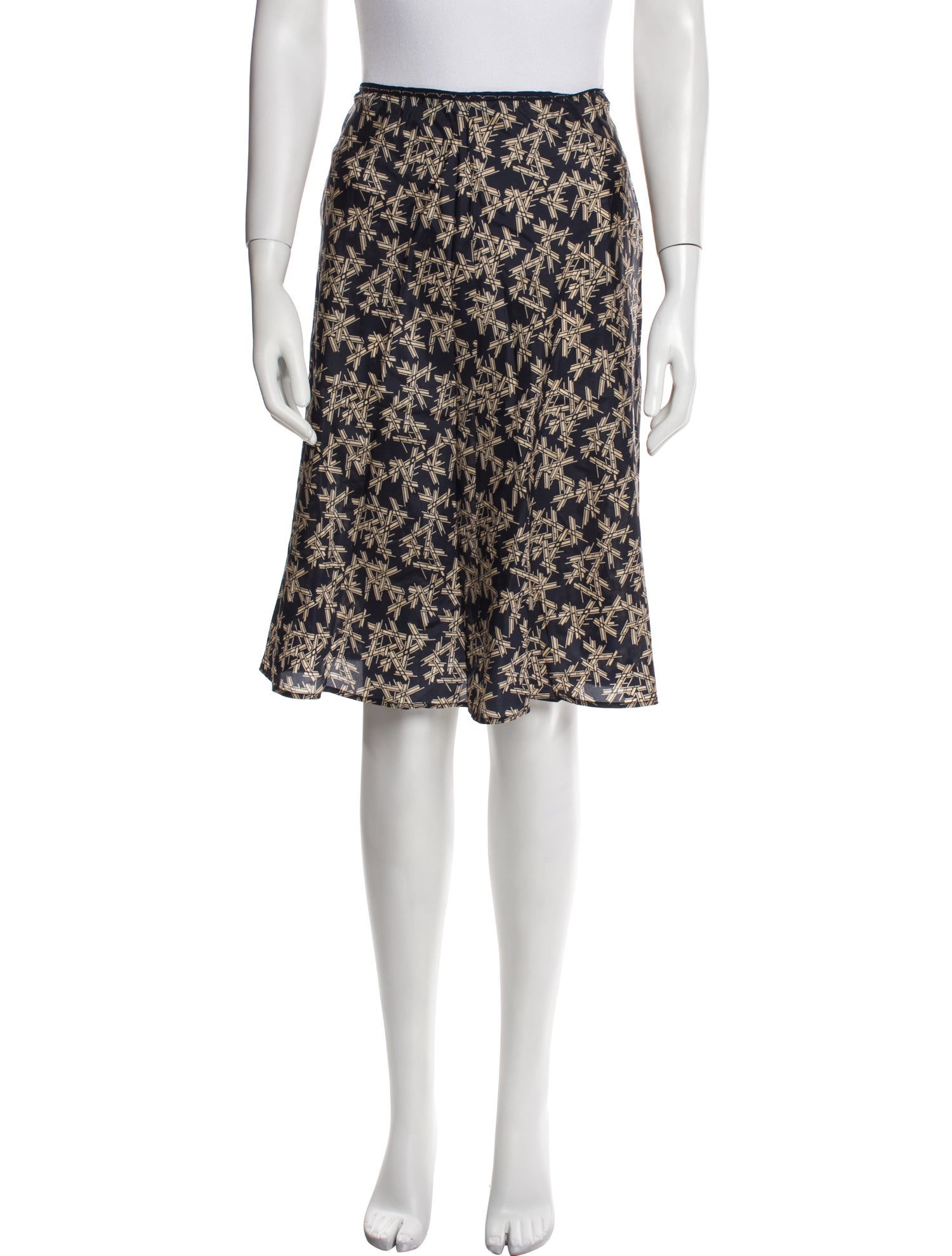 Alberta Ferretti Silk Knee-Length Skirt