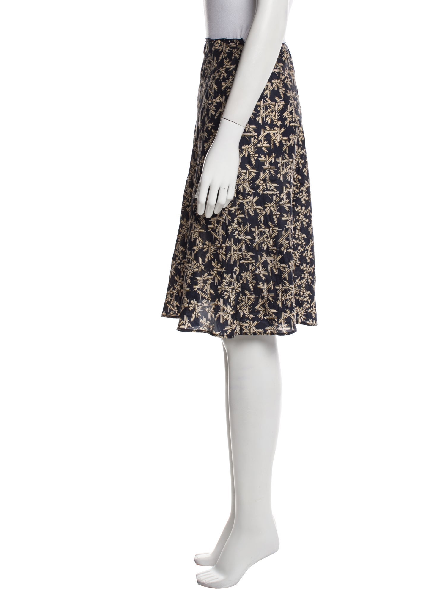 Alberta Ferretti Silk Knee-Length Skirt