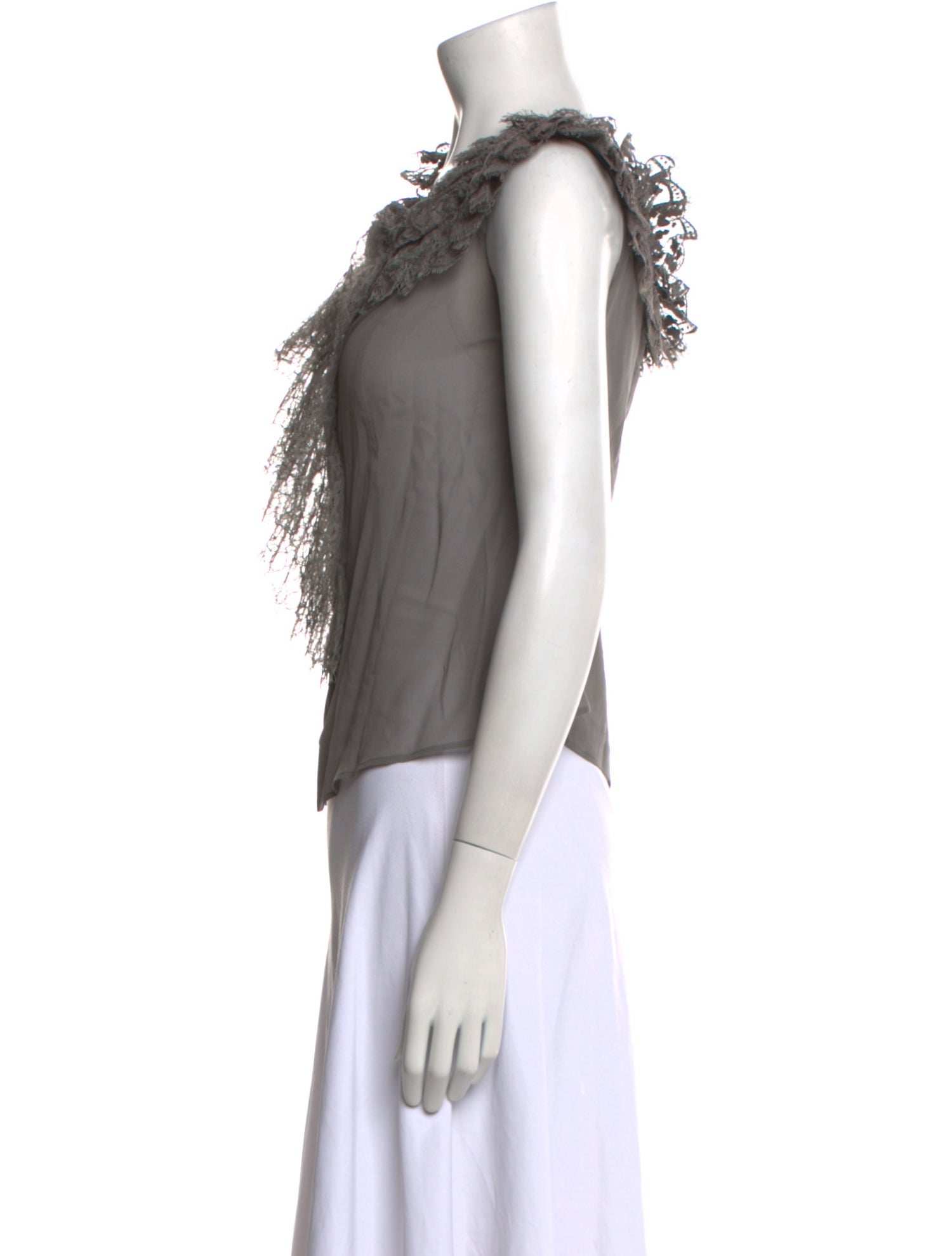 Alberta Ferretti Silk Crew Neck Top