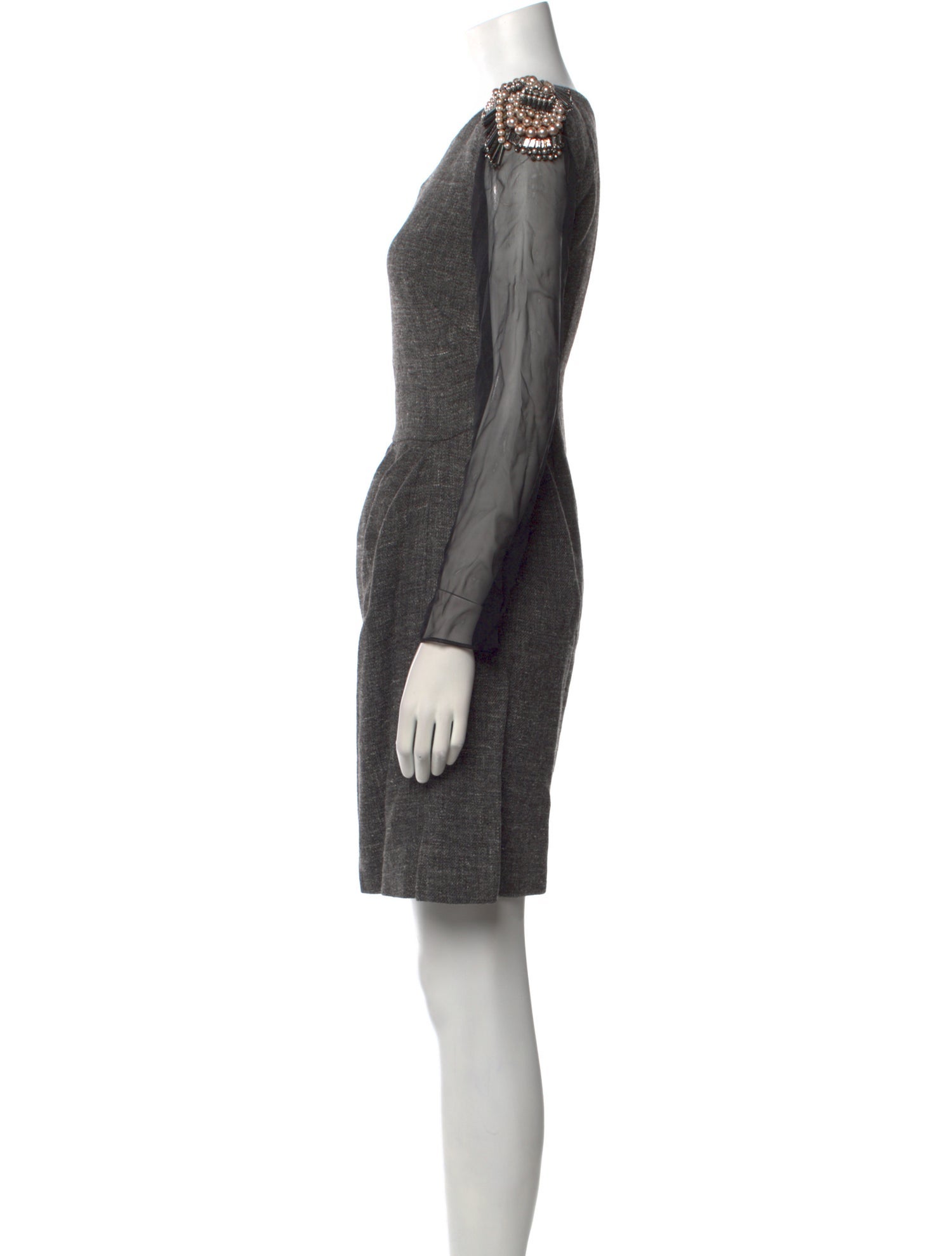 Alberta Ferretti Virgin Wool Mini Dress