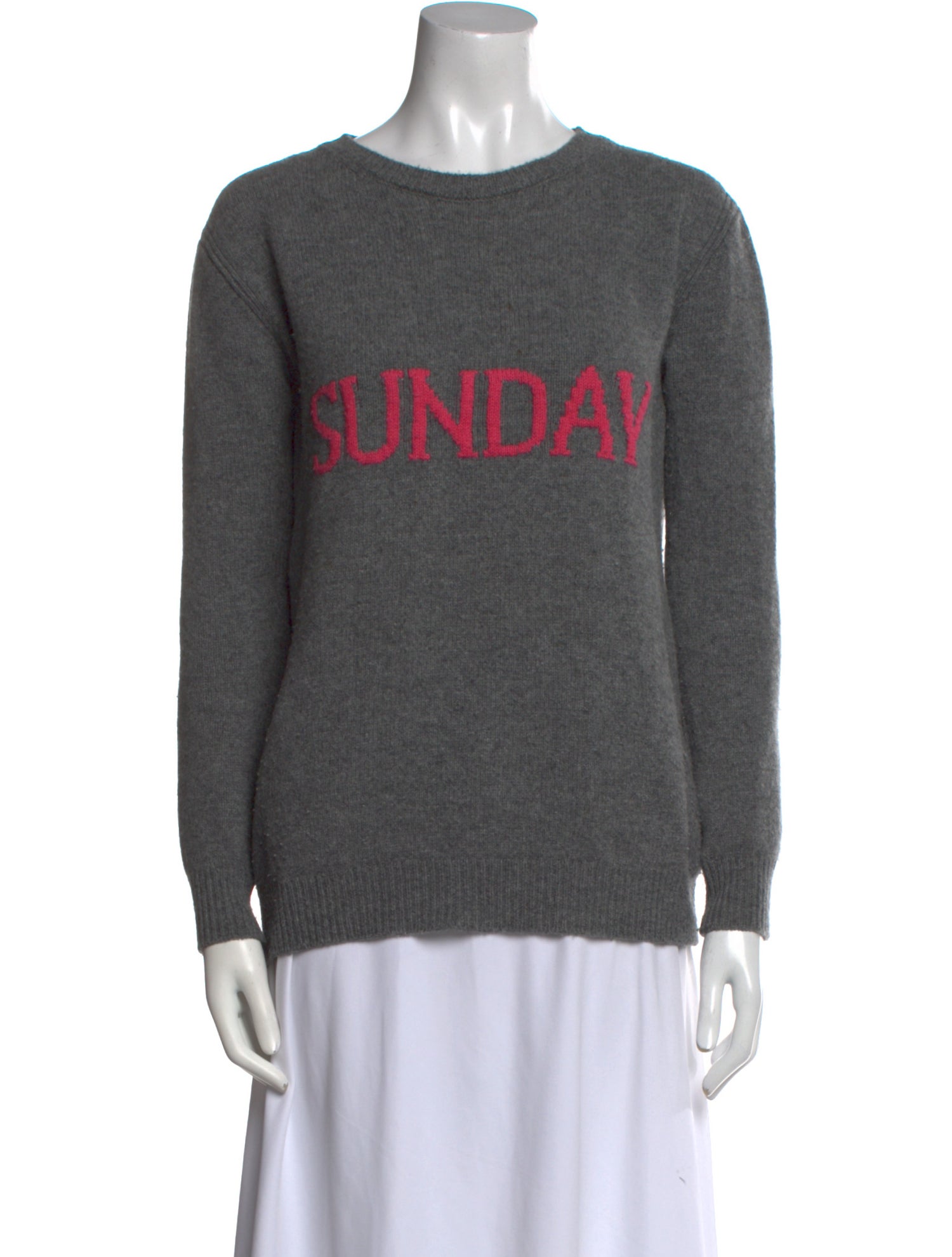 Alberta Ferretti Virgin Wool Graphic Print Sweater