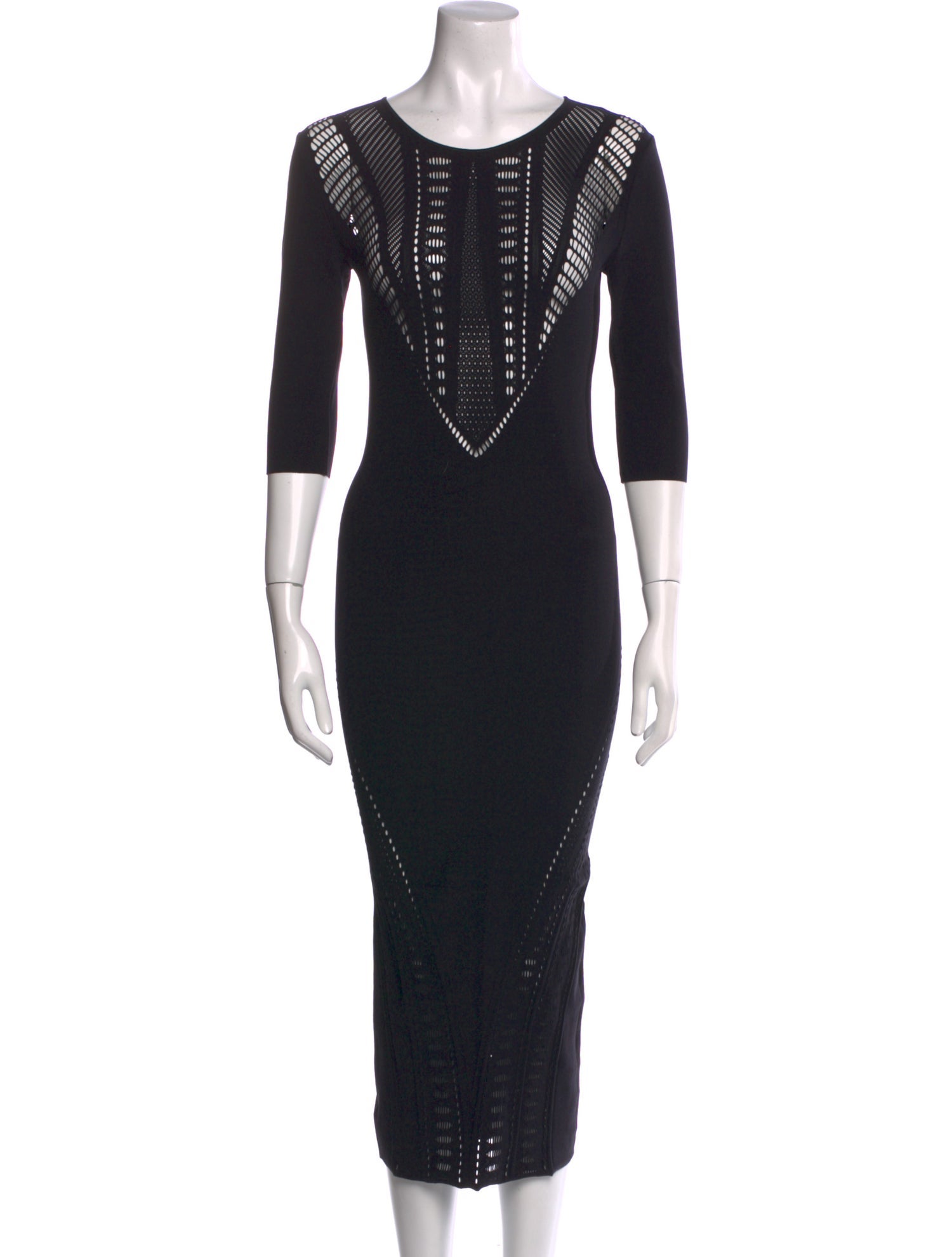 Alberta Ferretti Crew Neck Long Dress