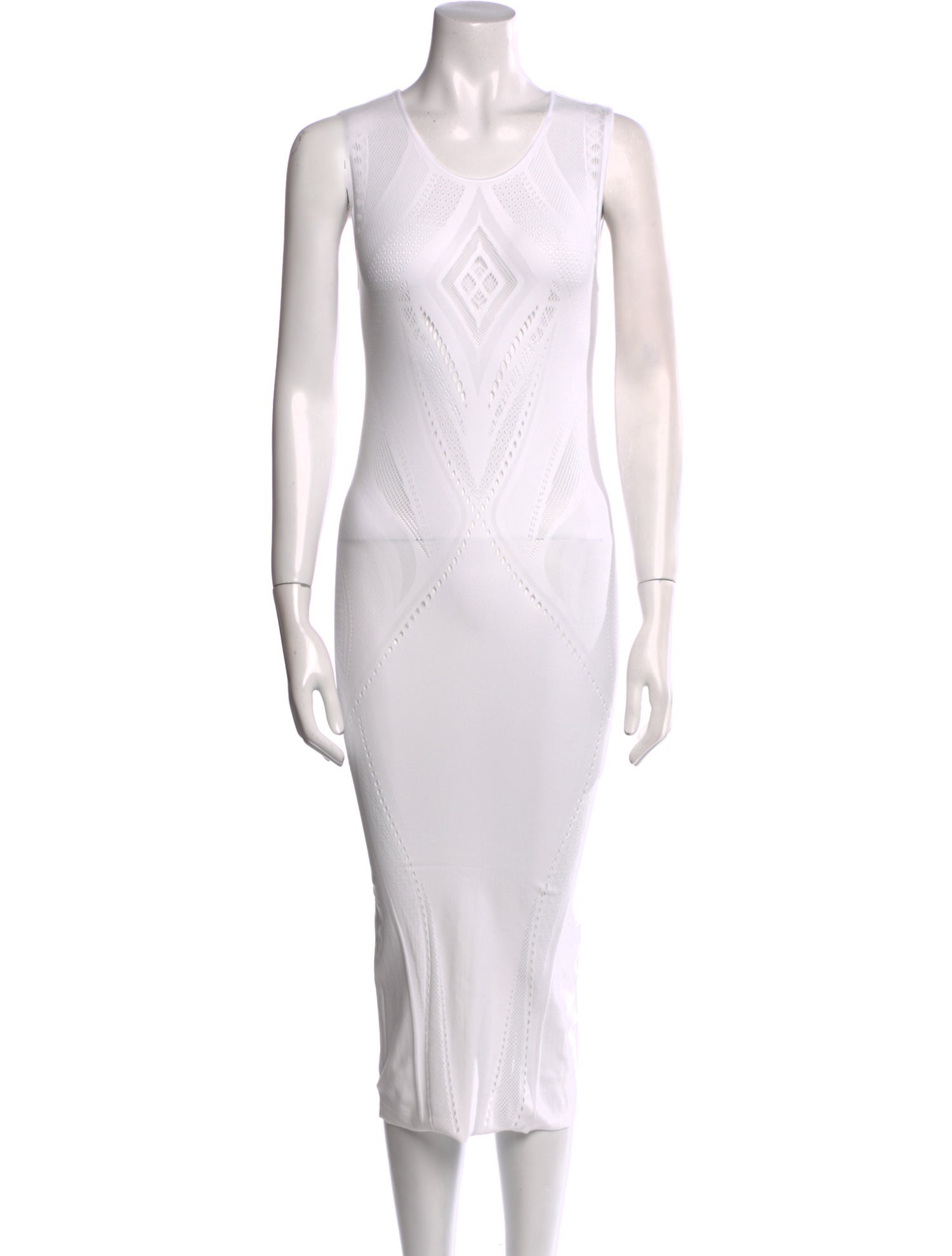 Alberta Ferretti Scoop Neck Midi Length Dress