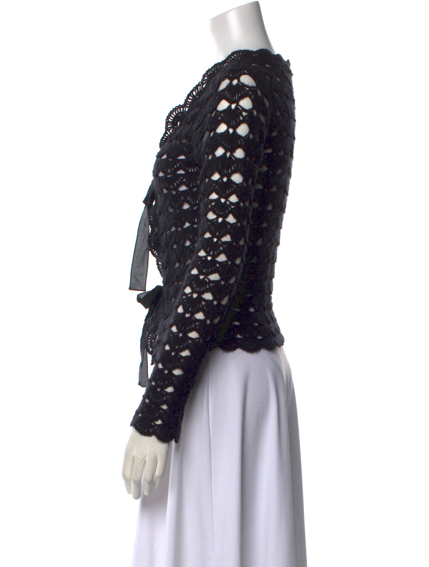 Alberta Ferretti Striped V-Neck Sweater