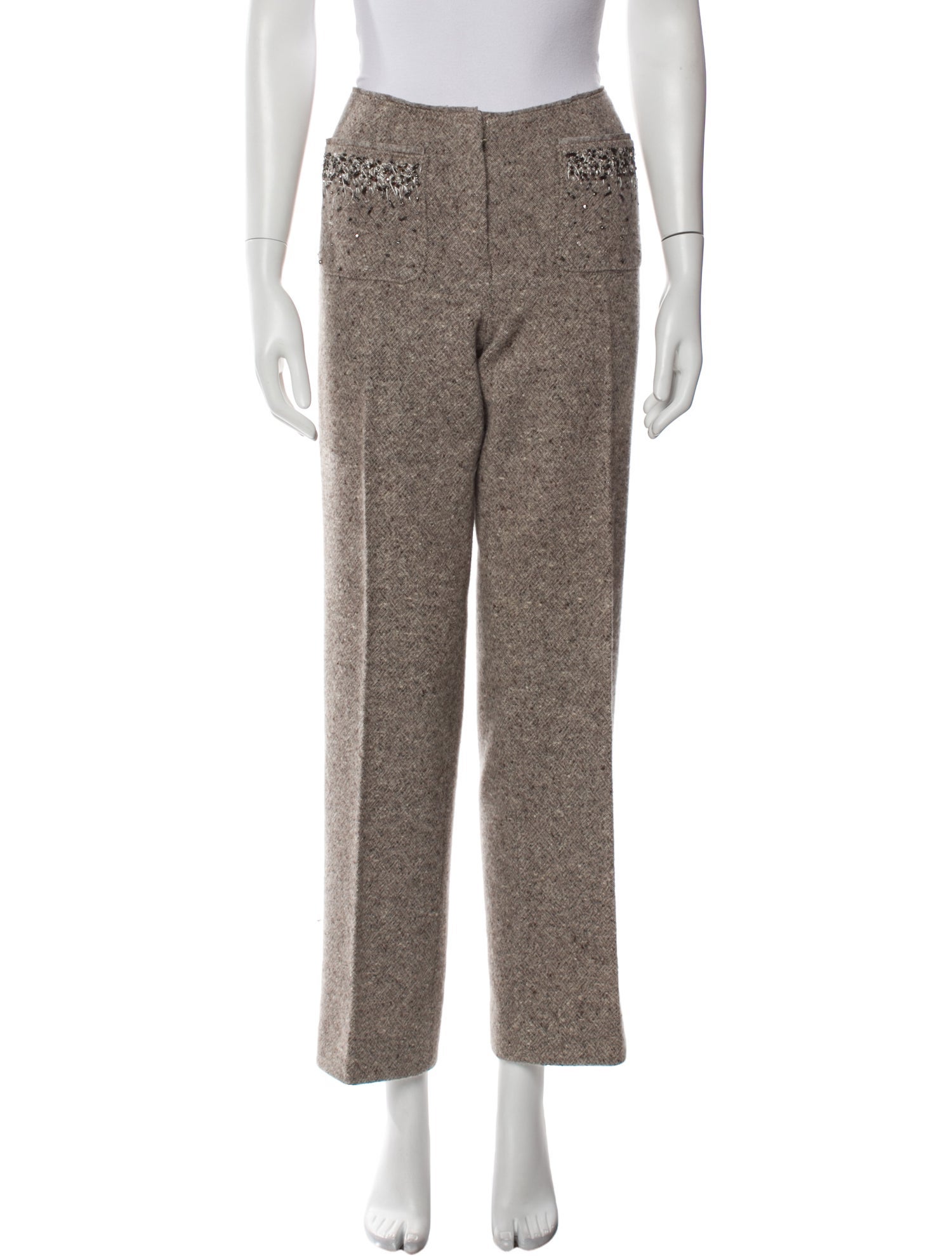 Alberta Ferretti Virgin Wool Straight Leg Pants