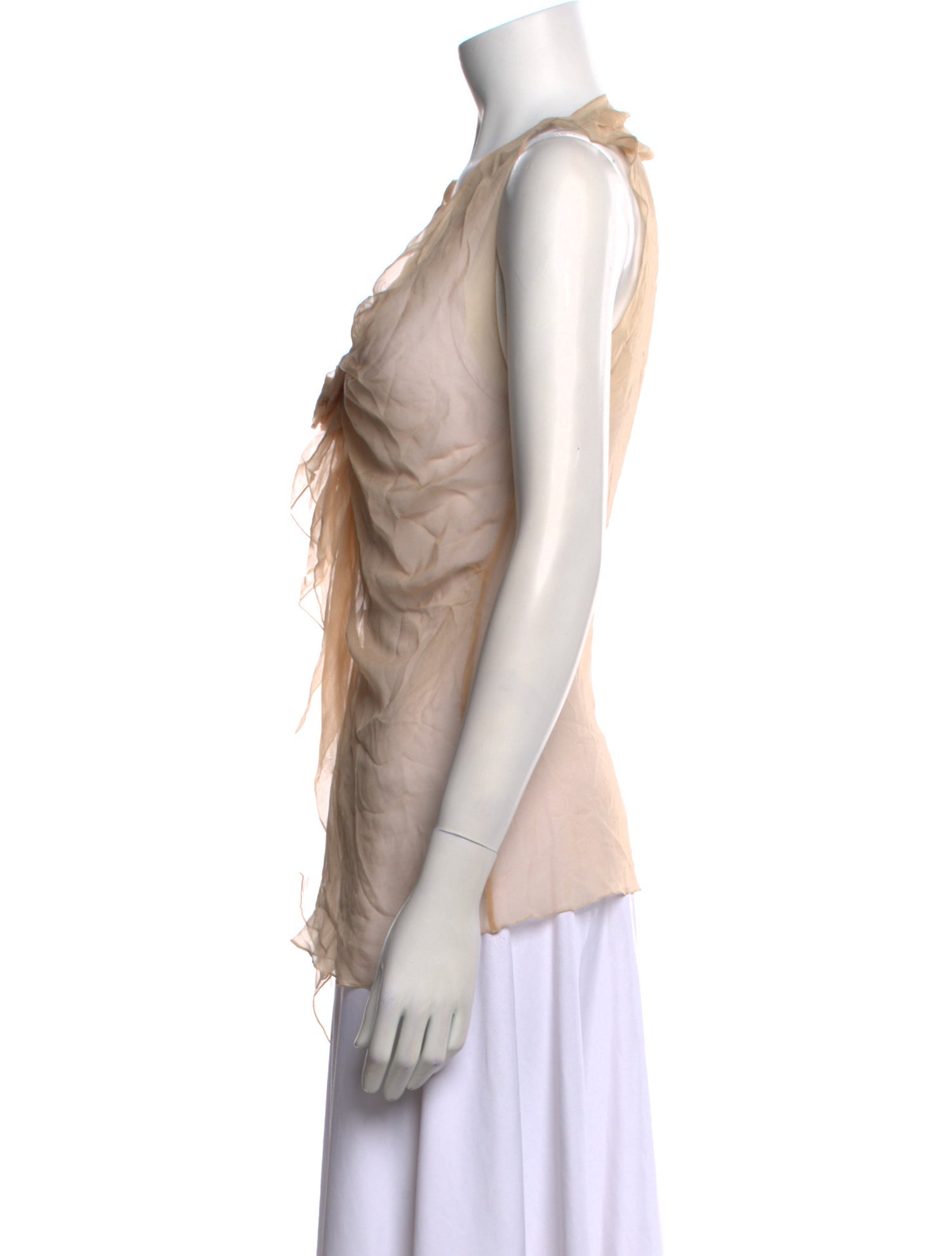 Alberta Ferretti Silk V-Neck Top