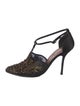 Alberta Ferretti Satin Patterned T-Strap Pumps