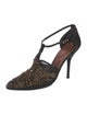 Alberta Ferretti Satin Patterned T-Strap Pumps