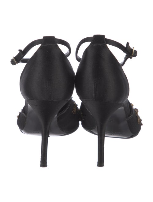 Alberta Ferretti Satin Patterned T-Strap Pumps