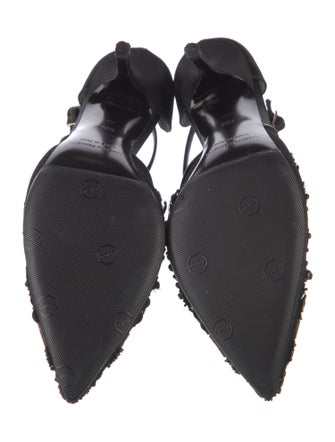 Alberta Ferretti Satin Patterned T-Strap Pumps