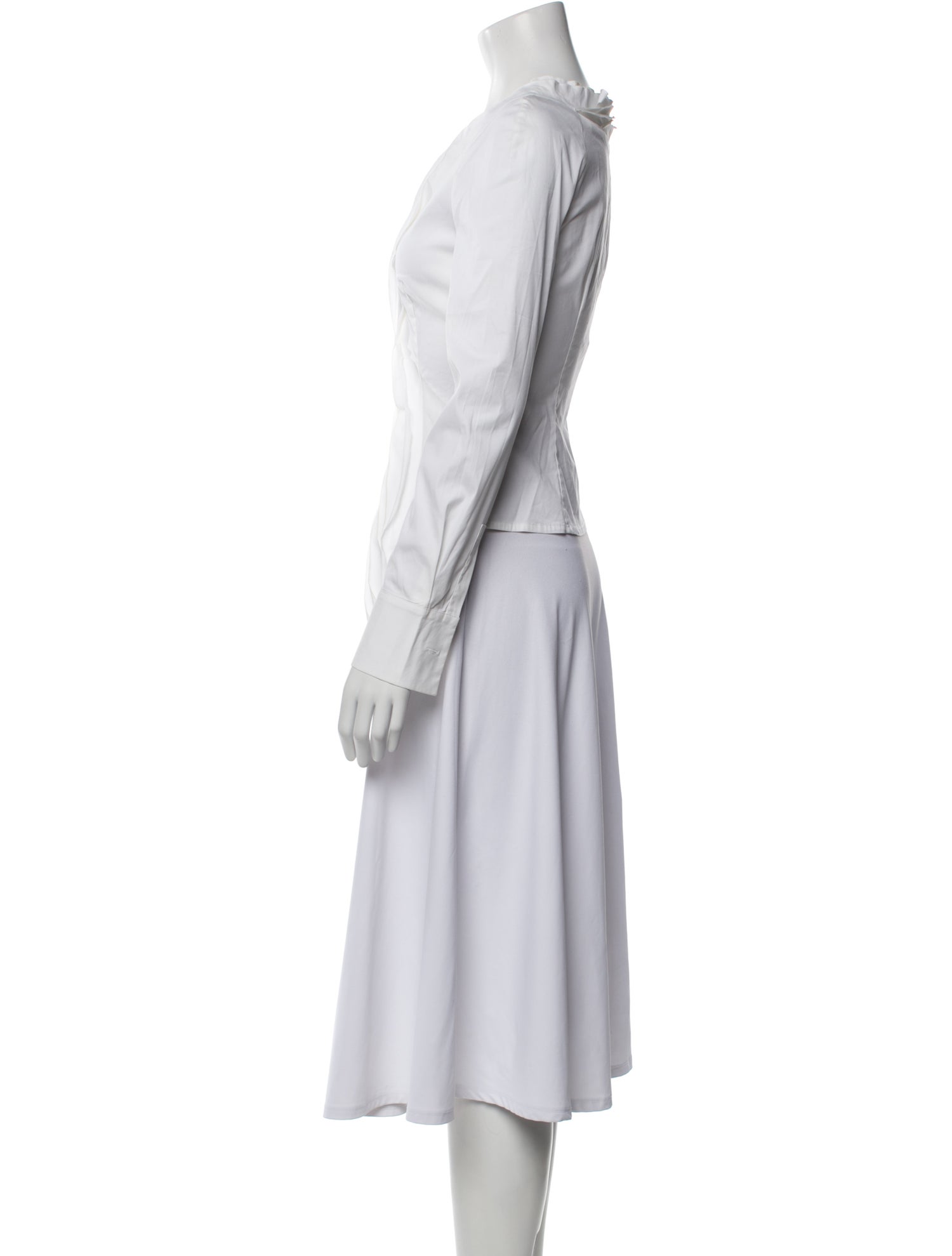 Alberta Ferretti V-Neck Long Sleeve Blouse