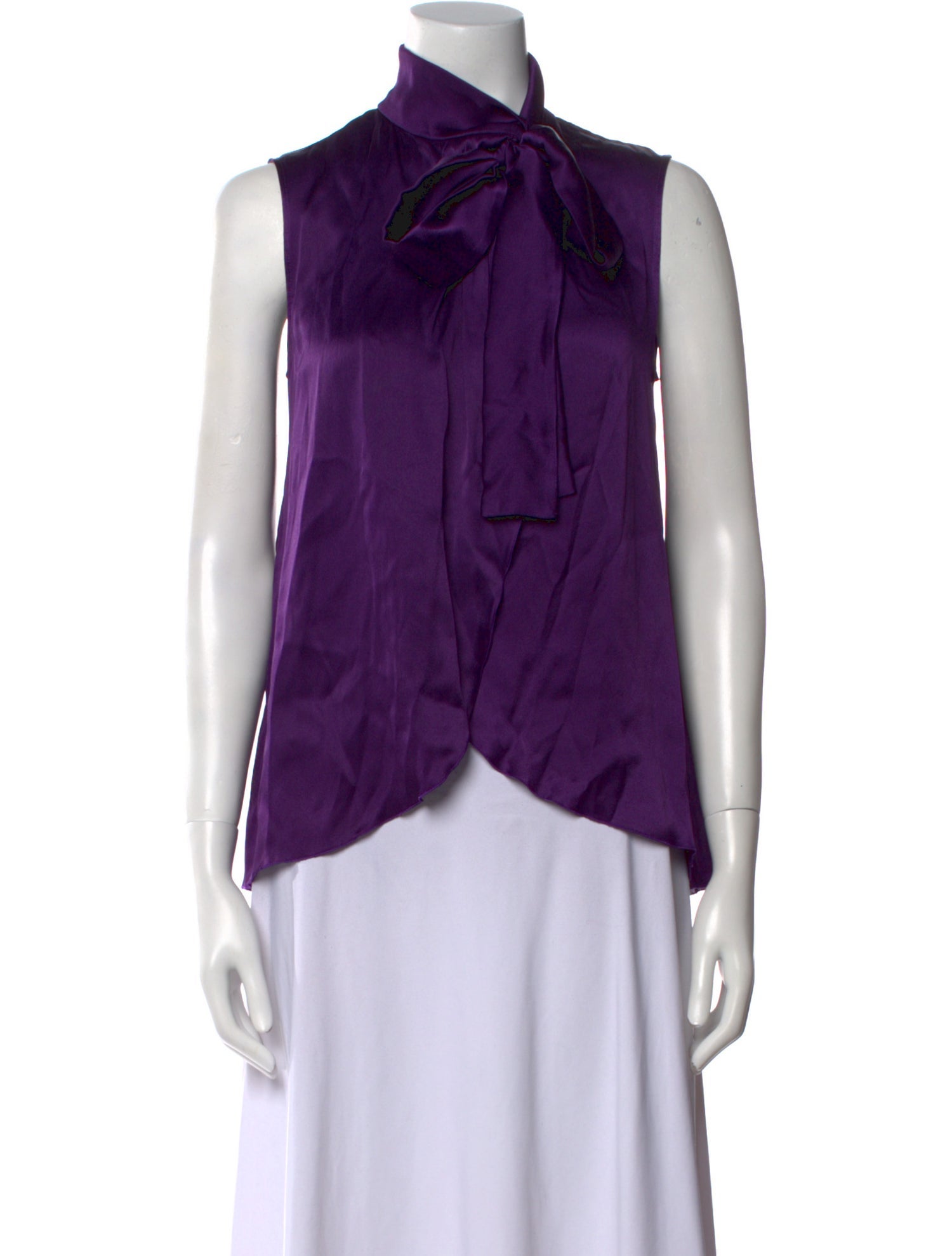 Alberta Ferretti Tie Neck Sleeveless Blouse
