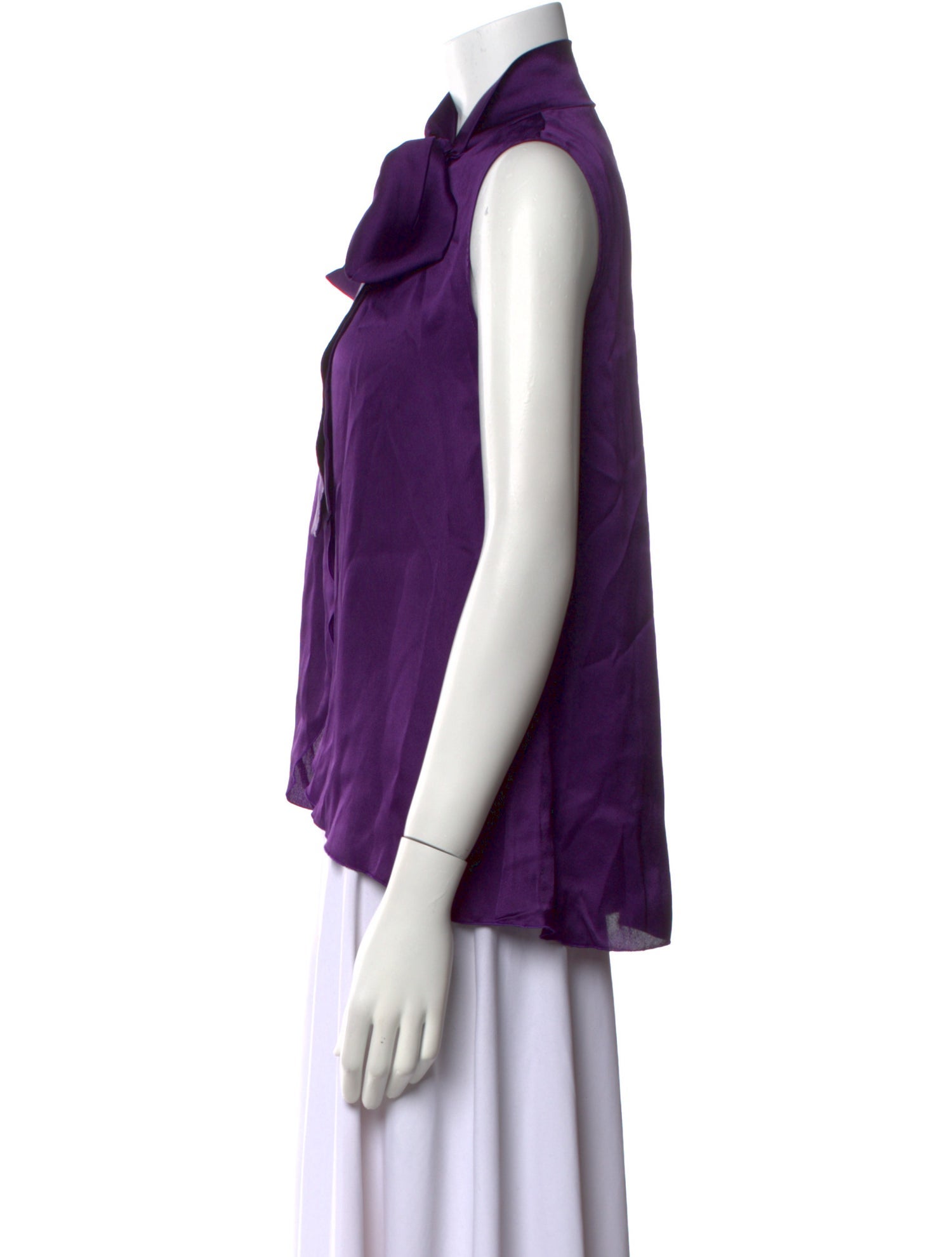 Alberta Ferretti Tie Neck Sleeveless Blouse