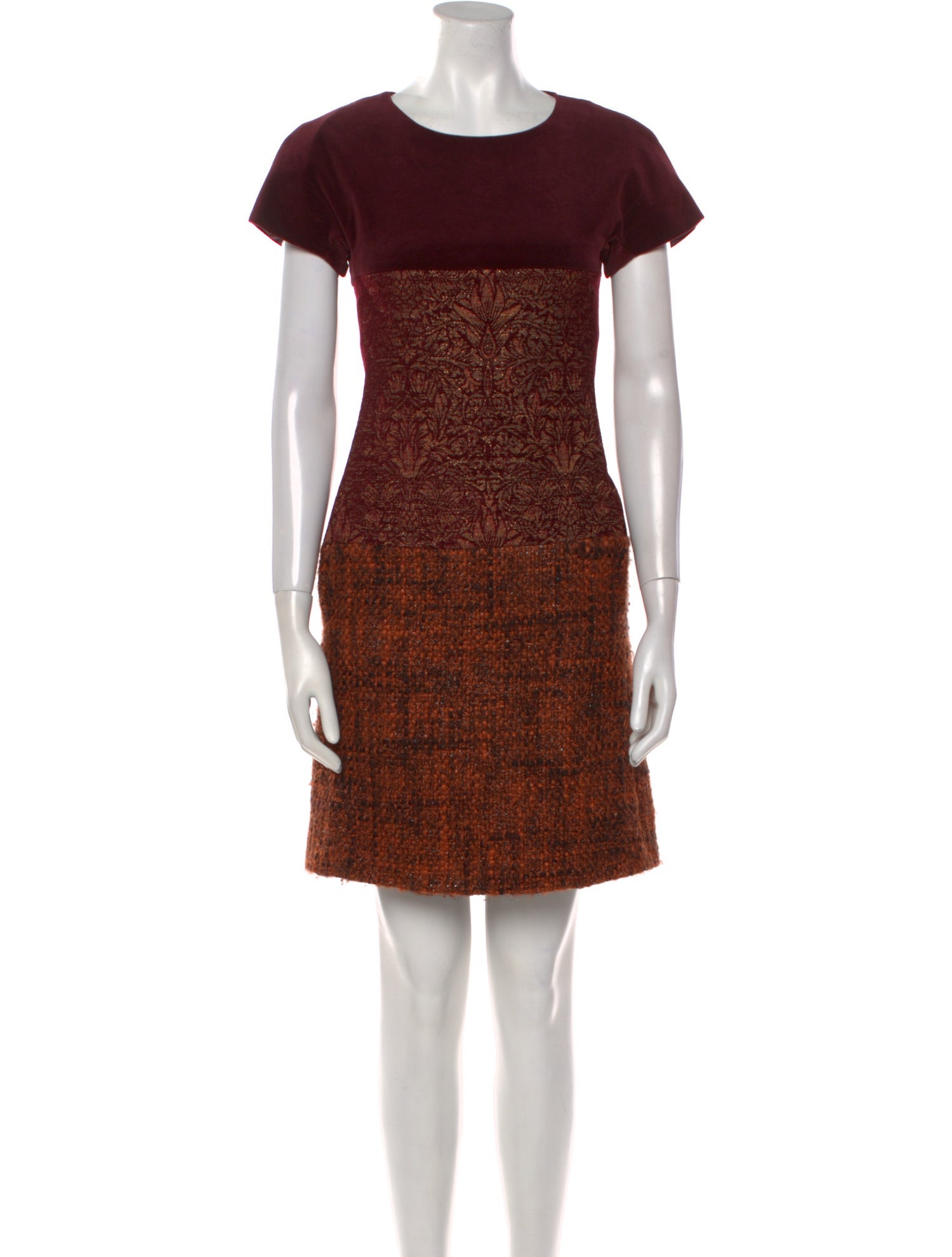 Alberta Ferretti Tweed Pattern Mini Dress