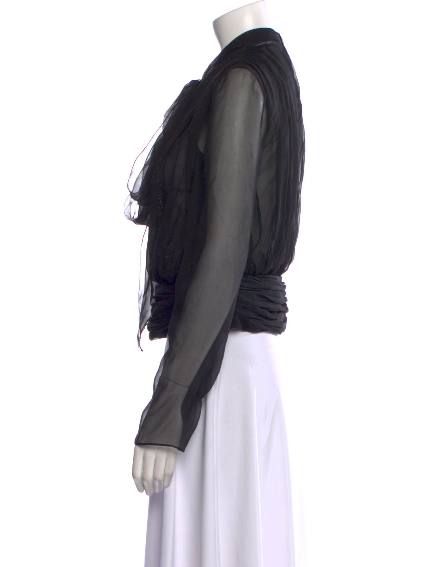 Alberta Ferretti Silk Long Sleeve Top w/ Tags