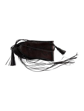 Alberta Ferretti Wide Leather Waist Belt