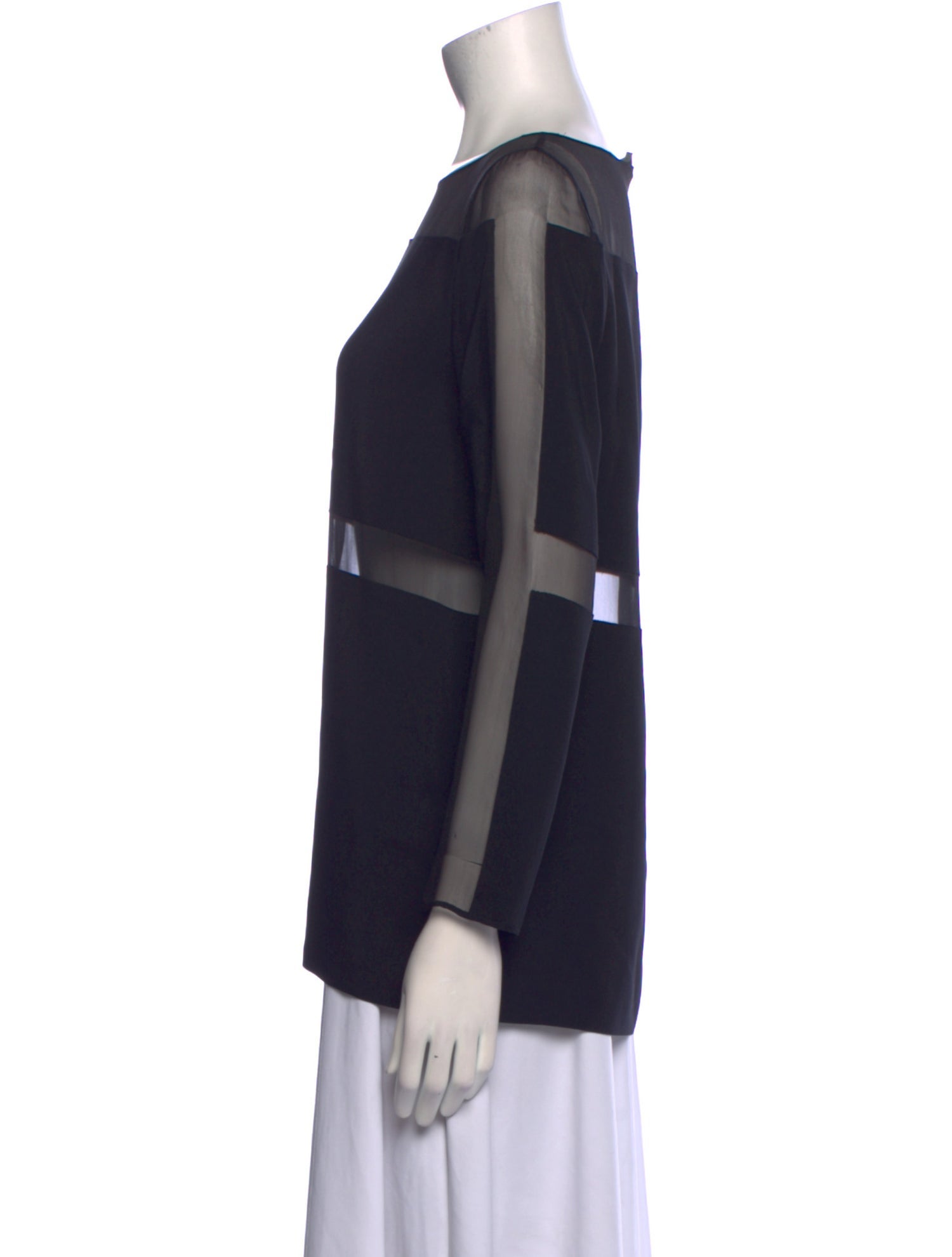 Alberta Ferretti Lace Pattern Bateau Neckline Blouse