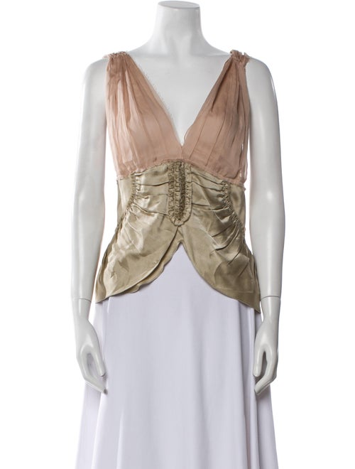 Alberta Ferretti Silk V-Neck Blouse
