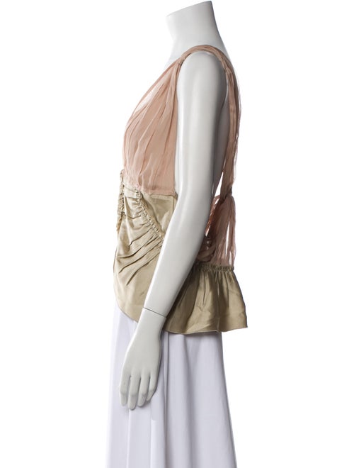 Alberta Ferretti Silk V-Neck Blouse