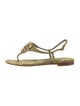 Alberta Ferretti Crystal Embellishments T-Strap Sandals