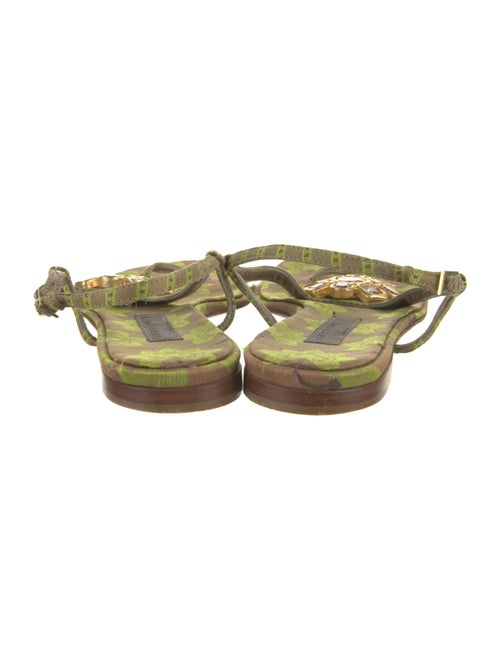 Alberta Ferretti Crystal Embellishments T-Strap Sandals