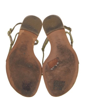 Alberta Ferretti Crystal Embellishments T-Strap Sandals