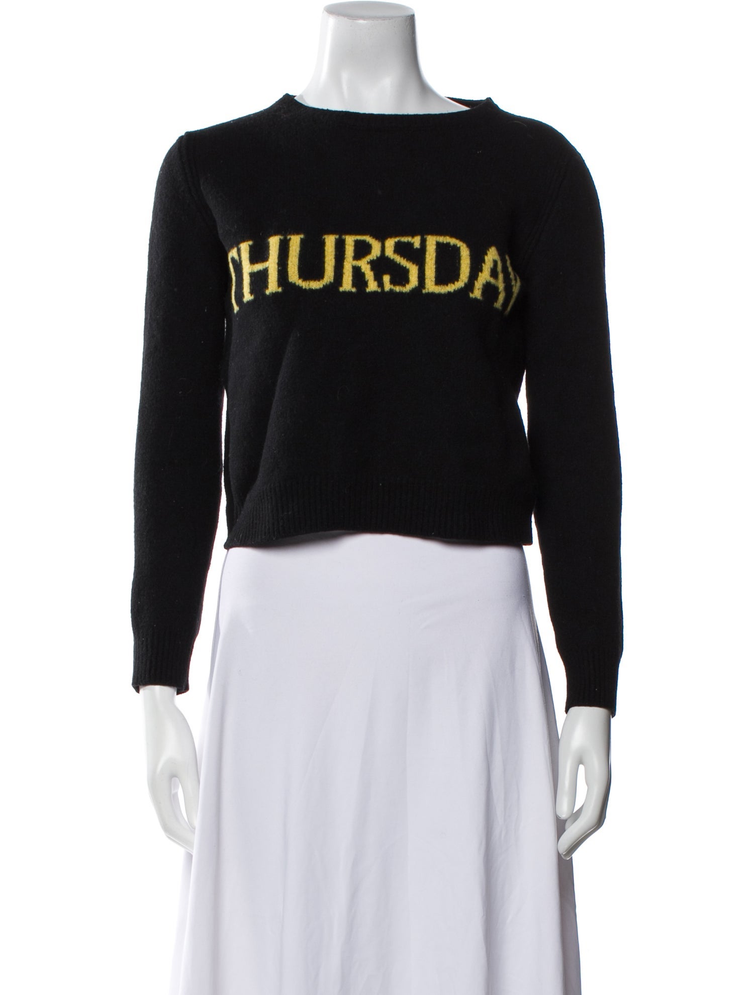 Alberta Ferretti Virgin Wool Graphic Print Sweater