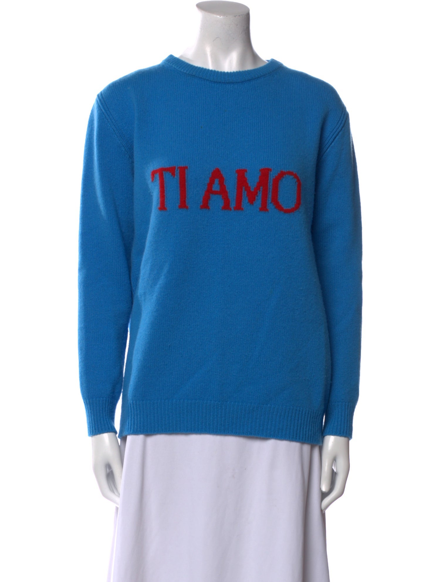 Alberta Ferretti Virgin Wool Graphic Print Sweater