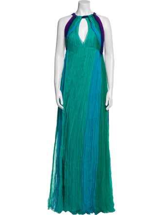 Alberta Ferretti Silk Long Dress