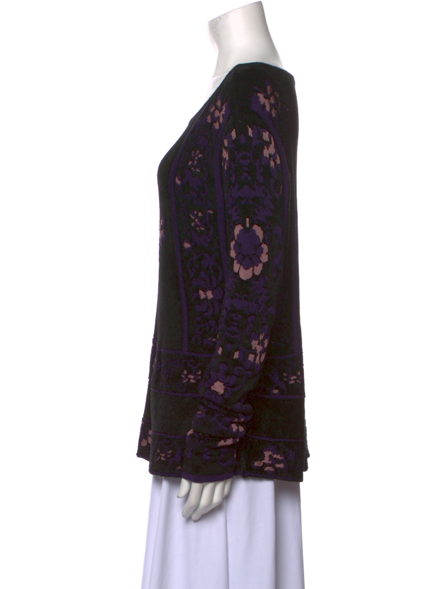 Alberta Ferretti Floral Print Scoop Neck Top