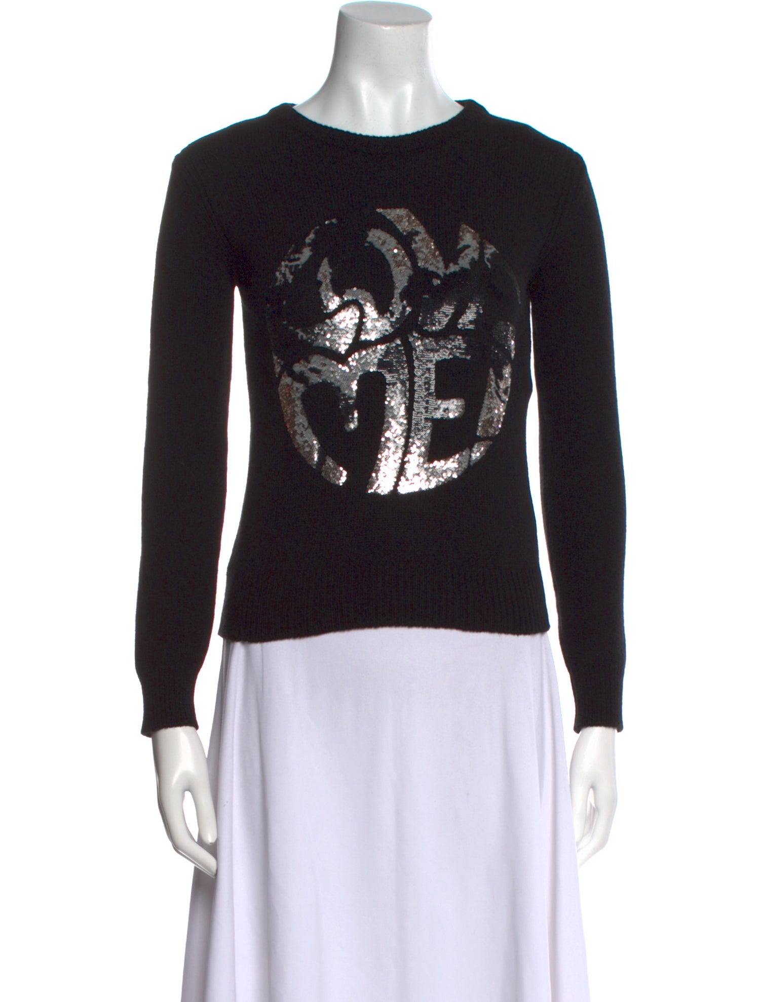 Alberta Ferretti Cashmere Graphic Print Sweater